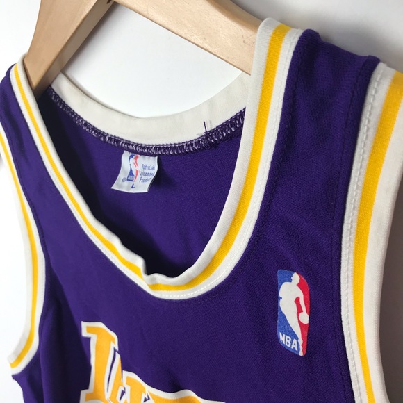 (SOLD) ‼️ Sand Knit Los Angeles Lakers Jersey 42 - Picture 5 of 8